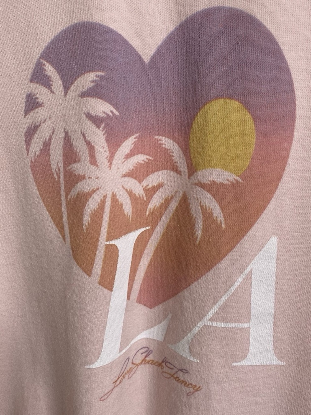 LoveShackFancy LA Light Pink Pullover Sweatshirt Size M/L Boho Surf Beach - Picture 3 of 11